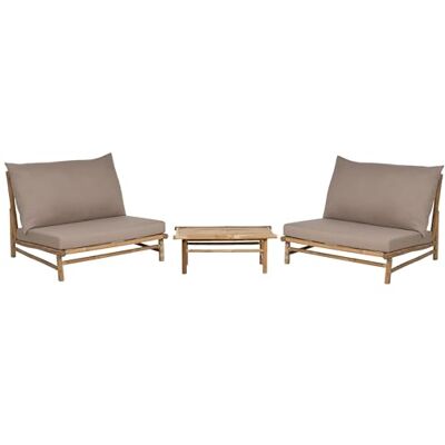 Beliani Todi Ensemble de Canapé en Bambou Taupe - Lounge Set - Publicité Beliani Todi Ensemble de Canapé en Bambou Taupe - Lounge Set - Publicité