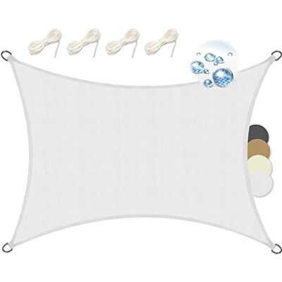 Sol Royal Voile d'ombrage rectangulaire imperméable PES Protection Solaire 2x3m blanc toile brise vue avec fixation pour pergola patio terrasse balcon jardin SolVision soleil PS9 - Publicité Sol Royal Voile d'ombrage rectangulaire imperméable PES Protection Solaire 2x3m blanc toile brise vue avec fixation pour pergola patio terrasse balcon jardin SolVision soleil PS9 - Publicité