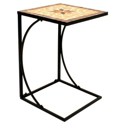 Spetebo Table d'appoint en métal avec plateau en mosaïque Décoration de jardin, balcon, terrasse - Publicité Spetebo Table d'appoint en métal avec plateau en mosaïque Décoration de jardin, balcon, terrasse - Publicité