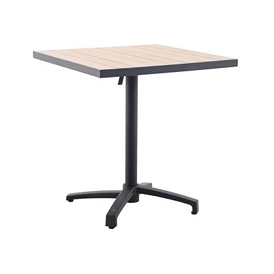 Metro Table Carrée de terrasse SHAD, Rabattable, Aluminium, Aspect Bois, Résistante, Beige/Noir - Publicité Metro Table Carrée de terrasse SHAD, Rabattable, Aluminium, Aspect Bois, Résistante, Beige/Noir - Publicité