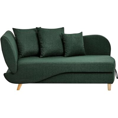 Beliani Chaise Longue Moderne 2 Places à Gauche avec Rangement et Coussins en Tissu Lin Vert Meri II - Publicité Beliani Chaise Longue Moderne 2 Places à Gauche avec Rangement et Coussins en Tissu Lin Vert Meri II - Publicité