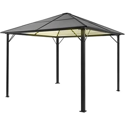 blumfeldt Pergola Aluminium Polycarbonate 3x3m, Pergola Terrasse, Toit Rigide en Polycarbonate, en Verre Translucide et Eclairage LED Réglables, Structure Alu, 3x3, Tonnelle de Jardin - Publicité blumfeldt Pergola Aluminium Polycarbonate 3x3m, Pergola Terrasse, Toit Rigide en Polycarbonate, en Verre Translucide et Eclairage LED Réglables, Structure Alu, 3x3, Tonnelle de Jardin - Publicité