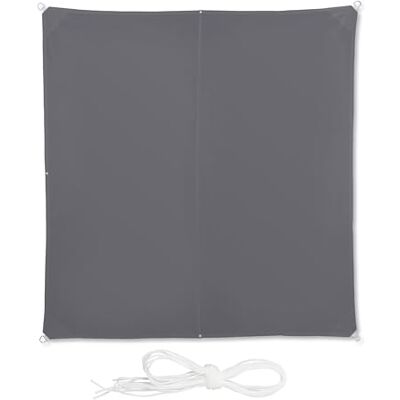 Relaxdays Auvent carré, hydrofuge, protection UV, avec cordes de tension, terrasse, voile de balcon LxP : 3 x 3 m, gris - Publicité Relaxdays Auvent carré, hydrofuge, protection UV, avec cordes de tension, terrasse, voile de balcon LxP : 3 x 3 m, gris - Publicité