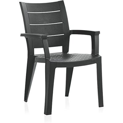 PEGANE Lot de 4 chaises de Jardin empilables en résine Coloris Gris Longueur 59 x Profondeur 60 x Hauteur 90 cm - Publicité PEGANE Lot de 4 chaises de Jardin empilables en résine Coloris Gris Longueur 59 x Profondeur 60 x Hauteur 90 cm - Publicité