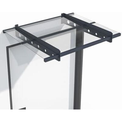 Juskys auvent de Porte d'entrée de 100 x 80 cm en Verre Acrylique et Acier auvent de Porte Anthracite Toit pour Porte, entrée et entrée de Maison en Verre Gris foncé - Publicité Juskys auvent de Porte d'entrée de 100 x 80 cm en Verre Acrylique et Acier auvent de Porte Anthracite Toit pour Porte, entrée et entrée de Maison en Verre Gris foncé - Publicité