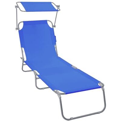 vounot ® Chaise Longue avec Pare Soleil Bain de Soleil Pliable Tissu Polyester Inclinable 4 Positions Transat Charge Max 120KG pour Jardin Terrasse Piscine Plage Camping Bleu - Publicité vounot ® Chaise Longue avec Pare Soleil Bain de Soleil Pliable Tissu Polyester Inclinable 4 Positions Transat Charge Max 120KG pour Jardin Terrasse Piscine Plage Camping Bleu - Publicité