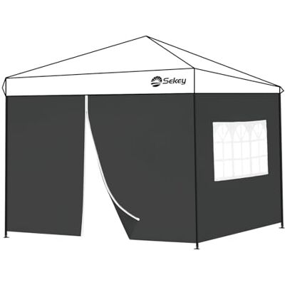 Sekey Lot de 2 parois latérales avec fenêtre pour tonnelle de 3 x 3 m (L x H x H) en Polyester imperméable Noir (sans tonnelle) - Publicité Sekey Lot de 2 parois latérales avec fenêtre pour tonnelle de 3 x 3 m (L x H x H) en Polyester imperméable Noir (sans tonnelle) - Publicité