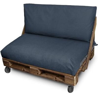 Happers Coussin Palette en Naylim Imperméable pour Extérieur Set 120x80+120x45 Gris Pétrole - Publicité Happers Coussin Palette en Naylim Imperméable pour Extérieur Set 120x80+120x45 Gris Pétrole - Publicité