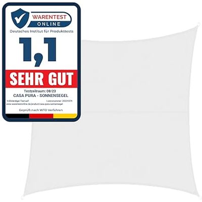 KARAT Voile d'ombrage en Polyester pour Jardin Balcon Voile de Protection Solaire 160 g/m² Respirante & imperméable L’Ombre idéale pour Votre terrasse patios (Hydrofuge 3x3x3m, Blanc) - Publicité KARAT Voile d'ombrage en Polyester pour Jardin Balcon Voile de Protection Solaire 160 g/m² Respirante & imperméable L’Ombre idéale pour Votre terrasse patios (Hydrofuge 3x3x3m, Blanc) - Publicité