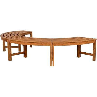 CLP - Banco semicircular 250cm - Teak - Sans dossier - Banc de jardin - Publicité CLP - Banco semicircular 250cm - Teak - Sans dossier - Banc de jardin - Publicité