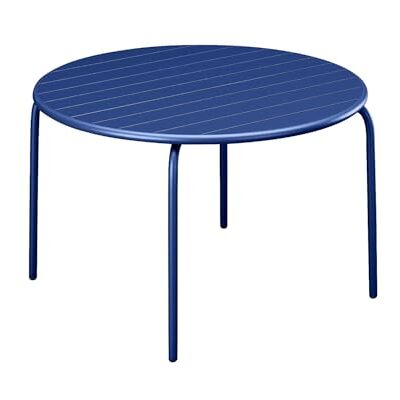 Unique Table de Jardin Ronde D.130 cm en métal Bleu Nuit MIRMANDE de MYLIA - Publicité Unique Table de Jardin Ronde D.130 cm en métal Bleu Nuit MIRMANDE de MYLIA - Publicité