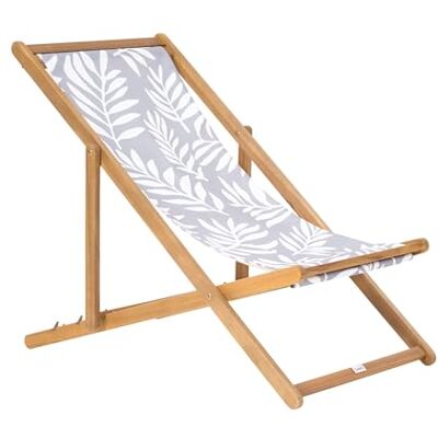 Beliani Lot de 2 Toiles de Remplacement pour Chaises Longues en Polyester Motif Feuilles Gris Anzio/Avellino - Publicité Beliani Lot de 2 Toiles de Remplacement pour Chaises Longues en Polyester Motif Feuilles Gris Anzio/Avellino - Publicité