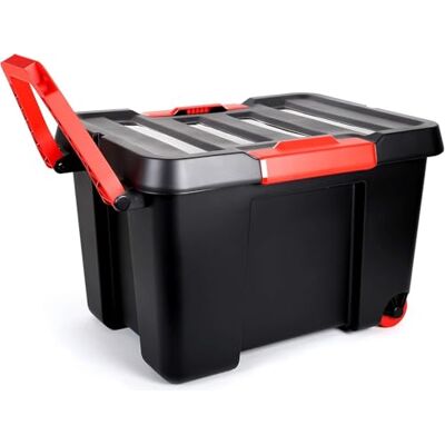 EDA Malle DE Rangement Stock R avec Couvercle ET roulettes 120L Couleur Noir 10175 - Publicité EDA Malle DE Rangement Stock R avec Couvercle ET roulettes 120L Couleur Noir 10175 - Publicité