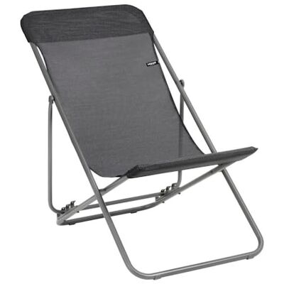 Lafuma Transat Jardin Pliant Multi-Positions : Largeur 52 cm Fabriqué en FRANCE Garantie 5 ans Noir Largeur standard 52 cm, Résistant UV et pluie, séchage rapide - Publicité Lafuma Transat Jardin Pliant Multi-Positions : Largeur 52 cm Fabriqué en FRANCE Garantie 5 ans Noir Largeur standard 52 cm, Résistant UV et pluie, séchage rapide - Publicité