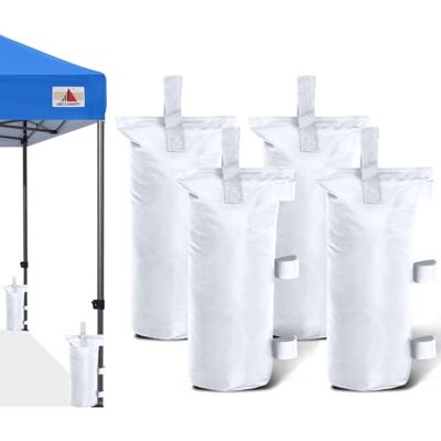 ABCCANOPY Lot de Poids pour auvent de 1,8 à 50,8 kg Sacs de Sable pour Tente Pop-up Sacs de Poids pour tonnelle extérieure, Trampoline, pergola, Blanc (sans Sable) - Publicité ABCCANOPY Lot de Poids pour auvent de 1,8 à 50,8 kg Sacs de Sable pour Tente Pop-up Sacs de Poids pour tonnelle extérieure, Trampoline, pergola, Blanc (sans Sable) - Publicité