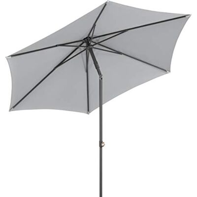 Schneider Parasol Sevilla de 270 cm de diamètre, Gris argenté. Publicité Schneider Parasol Sevilla de 270 cm de diamètre, Gris argenté. Publicité