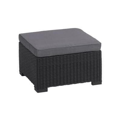 Keter Allibert by California Table d'appoint en Plastique pour Jardin, terrasse et Balcon, Ronde, Aspect rotin, carrée, Gris Anthracite, 68 x 68 x 35 cm - Publicité Keter Allibert by California Table d'appoint en Plastique pour Jardin, terrasse et Balcon, Ronde, Aspect rotin, carrée, Gris Anthracite, 68 x 68 x 35 cm - Publicité