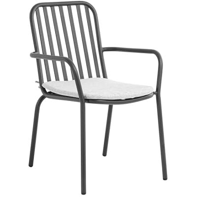 Metro Fauteuil Soto, avec Accoudoirs, Empilable, Aluminium, 57 x 69 x 86 cm (Gris Foncé) - Publicité Metro Fauteuil Soto, avec Accoudoirs, Empilable, Aluminium, 57 x 69 x 86 cm (Gris Foncé) - Publicité