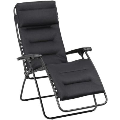 Lafuma MOBILIER Fauteuil Matelassé Relax Zéro Gravité Chaise Longue Multiposition Pliante Jardin et Intérieur Toile AirComfort® Résistante Tout Confort, Fabriqué en France -Noir Acier - Publicité Lafuma MOBILIER Fauteuil Matelassé Relax Zéro Gravité Chaise Longue Multiposition Pliante Jardin et Intérieur Toile AirComfort® Résistante Tout Confort, Fabriqué en France -Noir Acier - Publicité