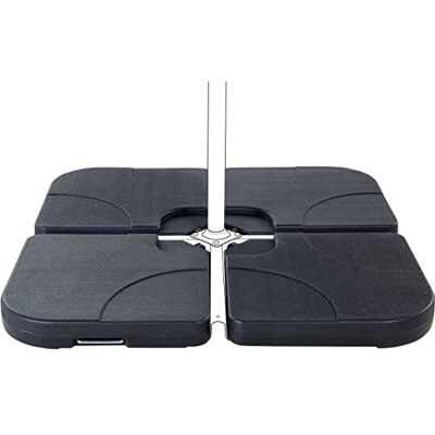 Beliani Dalles de Contrepoids 9 Kg pour Parasol 4 Pièces en Plastique Noir Résistant Caria - Publicité Beliani Dalles de Contrepoids 9 Kg pour Parasol 4 Pièces en Plastique Noir Résistant Caria - Publicité