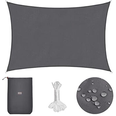 Sekey Voile d'ombrage Rectangulaire 2x3m Imperméable – sans Couture, PES 160g/m² Haute Densité, Anneaux Acier INOX, Effet Lotus, Résistant Déchirures & UV 95%, pour Balcon Terrasse Jardin, Anthracite - Publicité Sekey Voile d'ombrage Rectangulaire 2x3m Imperméable – sans Couture, PES 160g/m² Haute Densité, Anneaux Acier INOX, Effet Lotus, Résistant Déchirures & UV 95%, pour Balcon Terrasse Jardin, Anthracite - Publicité