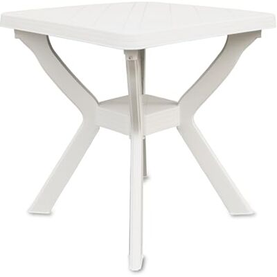 Spetebo Table de jardin carrée en plastique 70 cm Blanc - Publicité Spetebo Table de jardin carrée en plastique 70 cm Blanc - Publicité