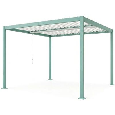 CONCEPT USINE Pergola Bioclimatique Rhodes Aluminium Vert 3x3 m Deux blocs de lames orientables en finition intégrale, format compact 9 m², montage 4 pieds - Publicité CONCEPT USINE Pergola Bioclimatique Rhodes Aluminium Vert 3x3 m Deux blocs de lames orientables en finition intégrale, format compact 9 m², montage 4 pieds - Publicité