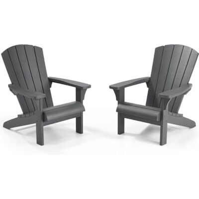 Keter Fauteuil de Jardin Adirondack Lot de 2 Anthracite - Publicité Keter Fauteuil de Jardin Adirondack Lot de 2 Anthracite - Publicité