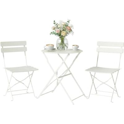 Outsunny Ensemble Bistrot de Jardin 3 Pièces san Montage Métal Crème Table et 2 Chaises Pliantes à Lattes, Double Protection Antirouille, Mobilier de Balcon, Terrasse et Extérieur - Publicité Outsunny Ensemble Bistrot de Jardin 3 Pièces san Montage Métal Crème Table et 2 Chaises Pliantes à Lattes, Double Protection Antirouille, Mobilier de Balcon, Terrasse et Extérieur - Publicité