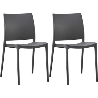 Ensemble de 2 chaises en plastique empilables Meton - Publicité Ensemble de 2 chaises en plastique empilables Meton - Publicité