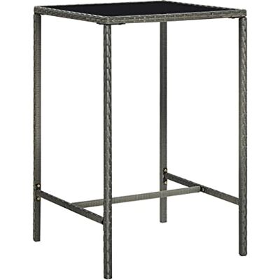 Tomostar Table de Bar Haute, Table de Jardin Extérieur Gris 70x70x110cm Résine tressée et Verre - Publicité Tomostar Table de Bar Haute, Table de Jardin Extérieur Gris 70x70x110cm Résine tressée et Verre - Publicité
