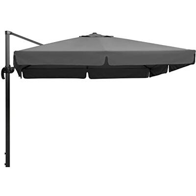 Schneider Parasol Rhodos, anthracite, carré 300 x 300 cm, 782-15, cadre en aluminium/acier, housse en polyester, 24 kg, anthracite - Publicité Schneider Parasol Rhodos, anthracite, carré 300 x 300 cm, 782-15, cadre en aluminium/acier, housse en polyester, 24 kg, anthracite - Publicité
