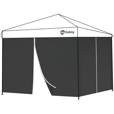 Sekey Lot de 2 parois latérales pour tonnelle, 3 x 3 m, imperméables, résistantes à l'hiver, parois latérales, pour tonnelle, Tente de fête, Tente de Jardin, 2 Portes, Noires - Publicité Sekey Lot de 2 parois latérales pour tonnelle, 3 x 3 m, imperméables, résistantes à l'hiver, parois latérales, pour tonnelle, Tente de fête, Tente de Jardin, 2 Portes, Noires - Publicité