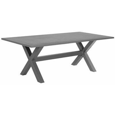 Beliani Table de Jardin en Aluminium Gris - Rectangulaire - 200x105cm - Publicité Beliani Table de Jardin en Aluminium Gris - Rectangulaire - 200x105cm - Publicité