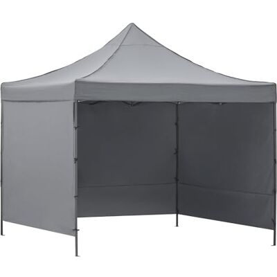 SPRINGOS Tonnelle pliante 3 x 3 m imperméable hauteur réglable structure en acier avec 3 parties latérales et sac de transport tonnelle de jardin Oxford 420D résistante aux intempéries Pavillon de fête - Publicité SPRINGOS Tonnelle pliante 3 x 3 m imperméable hauteur réglable structure en acier avec 3 parties latérales et sac de transport tonnelle de jardin Oxford 420D résistante aux intempéries Pavillon de fête - Publicité