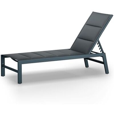 blumfeldt Renazzo Transat, Bain de Soleil, 6 Positions, Revêtement Hydrofuge, Revêtement ComfortMesh, Cadre en Tubes d'aluminium, Poids Total de 8 kg, Anthracite - Publicité blumfeldt Renazzo Transat, Bain de Soleil, 6 Positions, Revêtement Hydrofuge, Revêtement ComfortMesh, Cadre en Tubes d'aluminium, Poids Total de 8 kg, Anthracite - Publicité
