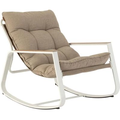 Hespéride Fauteuil à Bascule Felinio Taupe Acier Traité Epoxy Anti-Rouille Mobilier d'Aménagement pour Jardin, Terrasse, Balcon, Patio - Publicité Hespéride Fauteuil à Bascule Felinio Taupe Acier Traité Epoxy Anti-Rouille Mobilier d'Aménagement pour Jardin, Terrasse, Balcon, Patio - Publicité