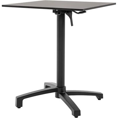 Metro Table Pliante MASSINI, Aluminium, 60 x 60 cm, Plateau HPL Aspect Pierre, Pieds Autonivelants, Noir, Empilable (Noir, 60 x 60 cm, Carré) - Publicité Metro Table Pliante MASSINI, Aluminium, 60 x 60 cm, Plateau HPL Aspect Pierre, Pieds Autonivelants, Noir, Empilable (Noir, 60 x 60 cm, Carré) - Publicité