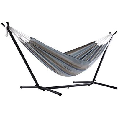 Vivere C8SUNG Hamac combiné Sunbrella de Gateway Mist avec support (8ft) - Publicité Vivere C8SUNG Hamac combiné Sunbrella de Gateway Mist avec support (8ft) - Publicité