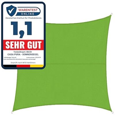 KARAT Voile d'ombrage en Polyester pour Jardin Balcon Voile de Protection Solaire 160 g/m² Respirante & imperméable L’Ombre idéale pour Votre terrasse patios (Hydrofuge 3x3m, Vert Clair) - Publicité KARAT Voile d'ombrage en Polyester pour Jardin Balcon Voile de Protection Solaire 160 g/m² Respirante & imperméable L’Ombre idéale pour Votre terrasse patios (Hydrofuge 3x3m, Vert Clair) - Publicité