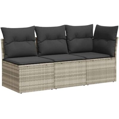 vidaXL Canapé de Jardin et Coussins 3 Places, Siège avec Housse, Meuble de Terrasse Patio Balcon Extérieur, Gris Clair Résine Tressée - Publicité vidaXL Canapé de Jardin et Coussins 3 Places, Siège avec Housse, Meuble de Terrasse Patio Balcon Extérieur, Gris Clair Résine Tressée - Publicité