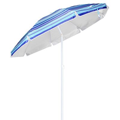 Spetebo Parasol en aluminium avec protection UV 50+ parasol pliable d'un diamètre de 200 cm parasol de plage avec un piquet stable Ø 3 cm - Publicité Spetebo Parasol en aluminium avec protection UV 50+ parasol pliable d'un diamètre de 200 cm parasol de plage avec un piquet stable Ø 3 cm - Publicité