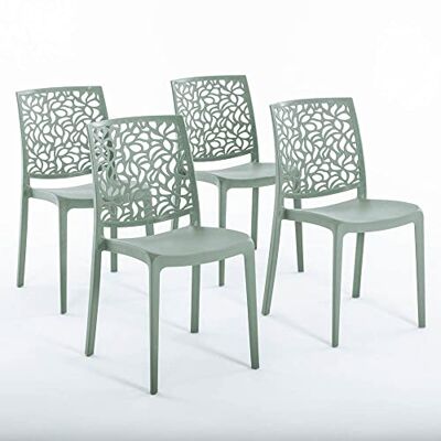Generic - GF-Resina4Sedia - sage green - Ensemble de chaises de jardin - Publicité Generic - GF-Resina4Sedia - sage green - Ensemble de chaises de jardin - Publicité