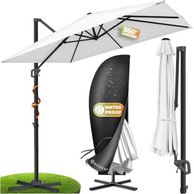 KESSER® Parasol avec LED Parasol suspendu SUN XL 300 x 300 cm, avec housse et barre de renfort au vent, pivotant, inclinable, basculant Grand parasol avec une rotation à 360° - Publicité KESSER® Parasol avec LED Parasol suspendu SUN XL 300 x 300 cm, avec housse et barre de renfort au vent, pivotant, inclinable, basculant Grand parasol avec une rotation à 360° - Publicité