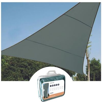 Perel Voile d'ombrage Triangulaire 5 x 5 x 5 m, 90% UV, deperlante, Vert Gris - Publicité Perel Voile d'ombrage Triangulaire 5 x 5 x 5 m, 90% UV, deperlante, Vert Gris - Publicité