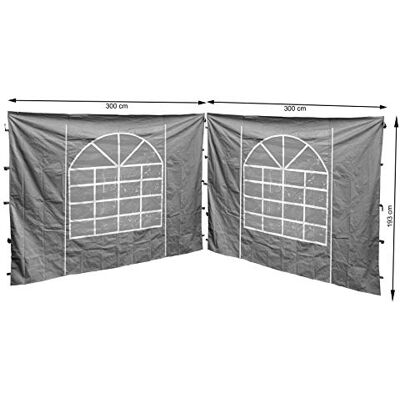 QUICK STAR 2 Panneaux latéraux avec fenêtre PE 300x195cm Gris pour Gazebo Sahara 3x3m - Publicité QUICK STAR 2 Panneaux latéraux avec fenêtre PE 300x195cm Gris pour Gazebo Sahara 3x3m - Publicité