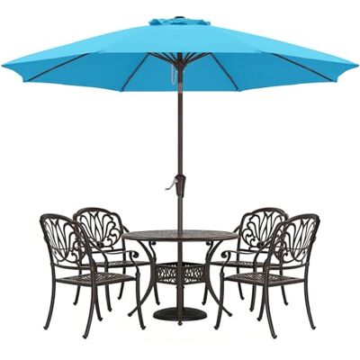 ABCCANOPY Parasol de terrasse de 2,7 m avec bouton poussoir d'inclinaison pour jardin, terrasse, arrière-cour et piscine, 8 baleines, plus de 13 couleurs - Publicité ABCCANOPY Parasol de terrasse de 2,7 m avec bouton poussoir d'inclinaison pour jardin, terrasse, arrière-cour et piscine, 8 baleines, plus de 13 couleurs - Publicité