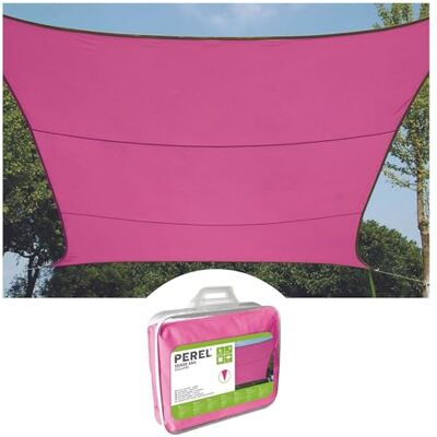 Perel Voile d'ombrage, Toile ombrage, Toile extérieure terrasse, imperméable, Protection Contre UV, 4 Anneaux en O en Acier Inoxydable, 3.6 x 3.6 m, 160 g/m², Polyester, carrée, Fuchsia - Publicité Perel Voile d'ombrage, Toile ombrage, Toile extérieure terrasse, imperméable, Protection Contre UV, 4 Anneaux en O en Acier Inoxydable, 3.6 x 3.6 m, 160 g/m², Polyester, carrée, Fuchsia - Publicité