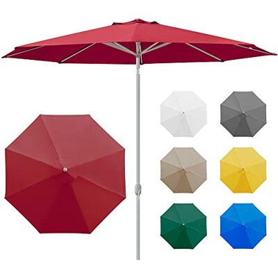 paramondo Interpara Parasol Pour Jardin Balcon Et Terrasse, Pliable, Avec Manivelle, 3,5m Rond/Bordeaux/Armature (Argent) - Publicité paramondo Interpara Parasol Pour Jardin Balcon Et Terrasse, Pliable, Avec Manivelle, 3,5m Rond/Bordeaux/Armature (Argent) - Publicité