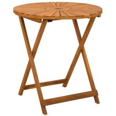 vidaXL Table de Jardin Pliante Naturel Ø70 x 75 cm, Table Ronde Pliante en Acacia, Surface de Jardin Pratique, résistante aux intempéries, avec Trou pour Parasol - Publicité vidaXL Table de Jardin Pliante Naturel Ø70 x 75 cm, Table Ronde Pliante en Acacia, Surface de Jardin Pratique, résistante aux intempéries, avec Trou pour Parasol - Publicité